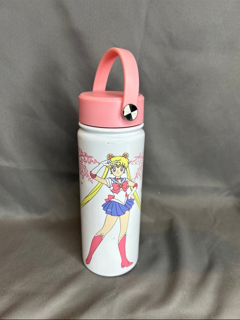 Pink Sailor Girl Stainless Steel Water Bottle - Pink Lid
